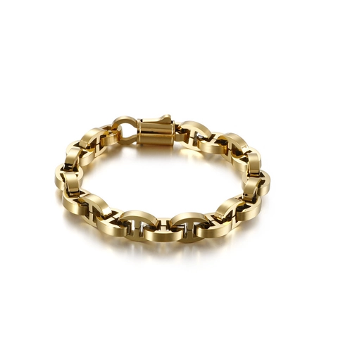Pulsera De Eslabones Geométricos De Acero Inoxidable Cadena De Ancla Nariz De Cerdo Joyería Hip Hop Punk Para Hombres Mujeres