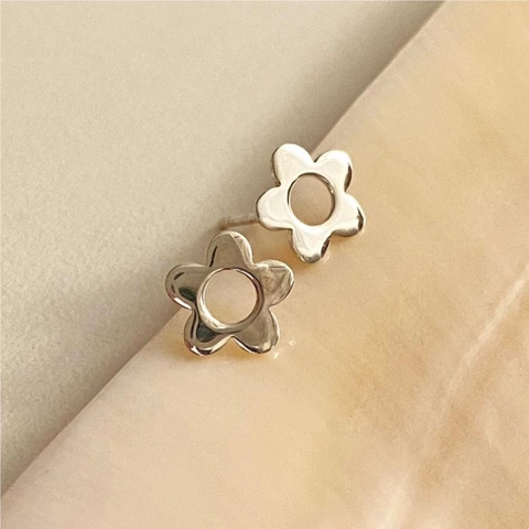Pendientes De Botón De Flor De Plata De Ley 925 Estilo Coreano Minimalista Joyería Floral Para Mujeres