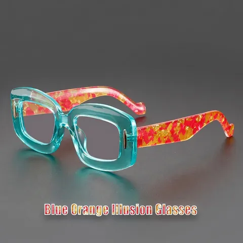 Occhiali Da Vista Quadrati Anti Luce Blu Montatura PC Trasparente Retro Moda Con Aste Stampate Per Donna Uomo