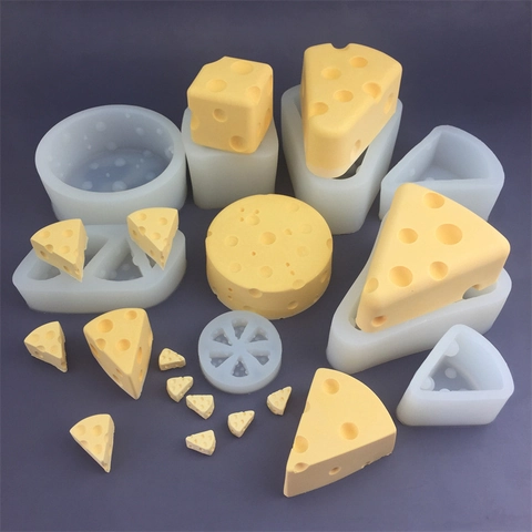 Cheese Shape Silicone Mold 3D Chocolate Cake Fondant Baking Tool DIY Handmade Soap Candle Resin Craft Flexible Resistant