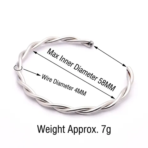 Pulsera De Brazalete Abierto De Acero Inoxidable Minimalista Chapado En Oro De 18K Cable Trenzado Patrón De Ondas Ajustable