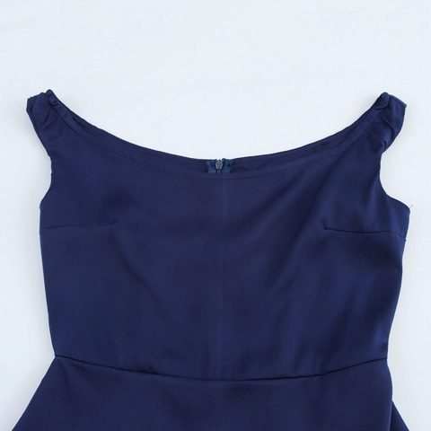Elegant Contrast Color Mini Dress Sleeveless Wide Straps Pleated Hem Polyester Summer Preppy Style For Women