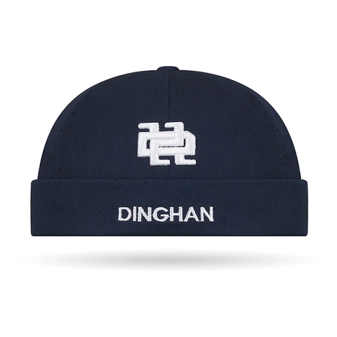 Bonnet Docker Chapeau Sans Bord Coton Broderie Réglable Vintage Streetwear Décontracté Miki Hat Marin Homme Femme