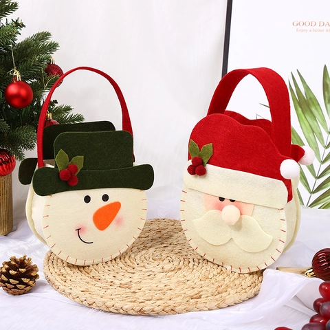Weihnachtsgeschenktüten Filz Handtaschen Cartoon Weihnachtsmann Rentier Schneemann Feiertag Partybevorzugung Dekorationen