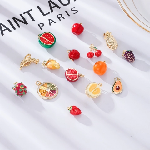 Ciondoli In Smalto Di Frutta Colorata Pendenti In Lega Di Rame Per La Creazione Di Gioielli Fai Da Te Collana Bracciale