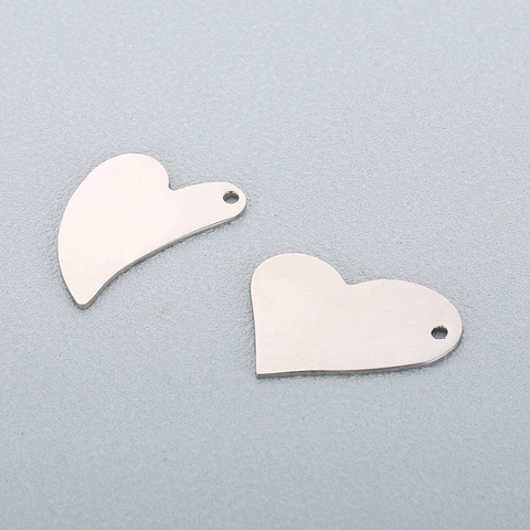 Roestvrijstalen Hart Hanger DIY Sieraden Maken Accessoires Glad Metaal Blanco Voor Ketting Armband
