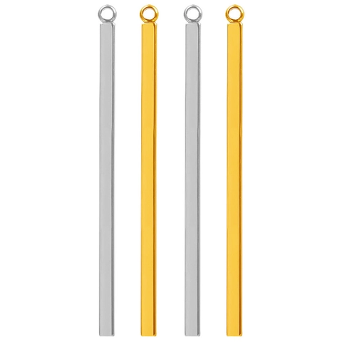 Ciondolo A Barra Minimalista Acciaio Inossidabile 304 Charm A Pilastro Rettangolare Geometrico Per La Creazione Di Gioielli DIY Moda