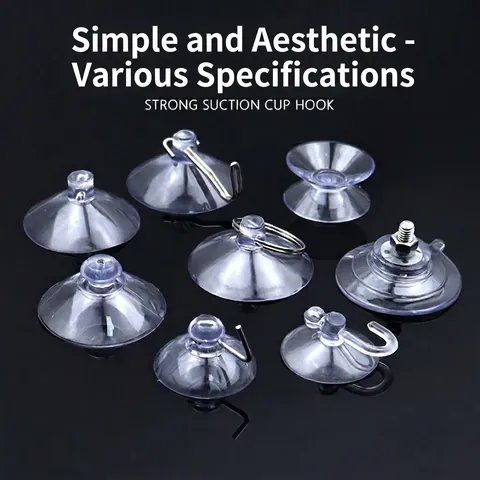 Ganchos De Ventosa Trasparentes Colgador De Metal Y PVC Al Vacío Para Ventana De Vidrio Baño Cocina Azulejos
