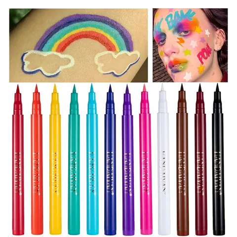 Stylo Eyeliner Liquide Imperméable Arc En Ciel Coloré Mat Anti Bavures Maquillage Des Yeux Longue Durée Professionnel Hautement Pigmenté