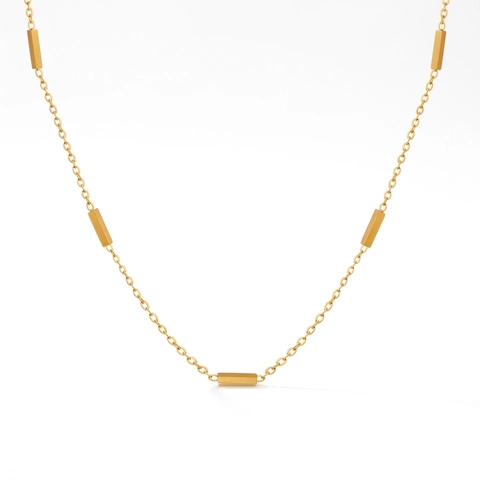 Minimalist Rectangular Bar Spliced Necklace 18K Gold Plated Titanium Steel Geometric Clavicle Chain Jewelry For Women
