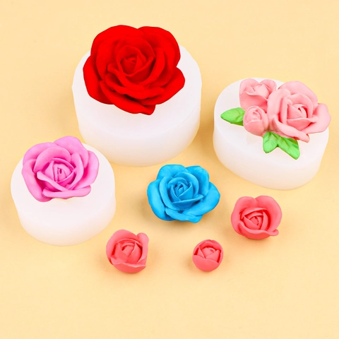 Rose Flower Silicone Mold Realistic Bud For DIY Fondant Cake Decorating Aromatherapy Plaster Soap Resin Epoxy Crafting
