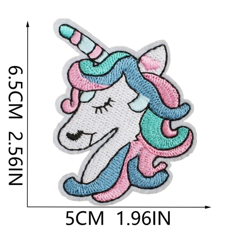 Unicorn Rainbow Embroidered Patches Polyester Fabric Appliques For Clothing Decoration Cartoon Style DIY Accessories