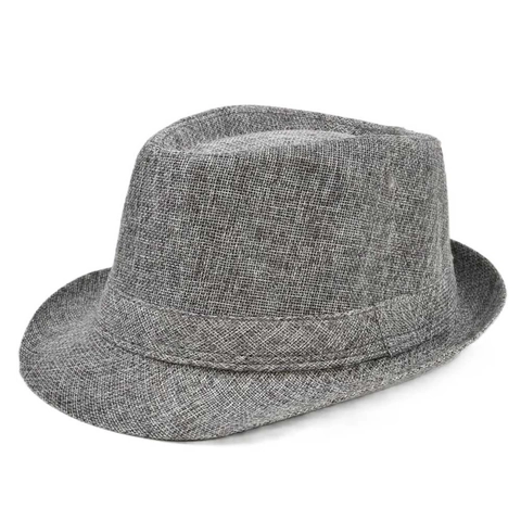 Cappello Fedora In Lino Traspirante Tesa Corta Colore Solido Stile Britannico Retrò Berretto Jazz Per Uomini Donne