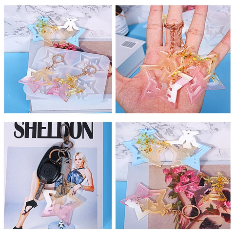 Weihnachtsstern Silikonform Für Harzguss DIY Schlüsselanhänger Schmuckherstellung Wiederverwendbar Flexibel Ornament