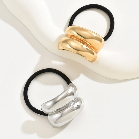 Elastici Per Capelli In Metallo Geometrici Accessori Per Capelli In Lega Minimalisti Supporti Per Coda Di Cavallo Da Donna