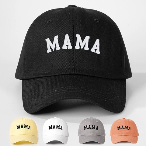 Casquette De Baseball Broderie MAMA Sergé De Coton Ajustable Chapeau De Soleil Décontracté Pour Femmes