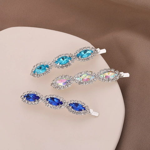 Steentjes Haarspeldjes Legering Kristal Schuifspeldjes Glinsterende Geometrische Elegante Haaraccessoires Voor Vrouwen