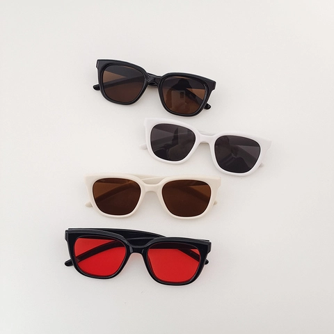 Kids Sunglasses UV400 Protection Retro Square Frame Resin PC Lens Outdoor Beach Sunshade For Boys Girls