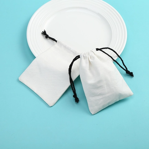 Cotton Drawstring Pouch Bag Jewelry Packaging Gift Storage Sacks Lightweight Cloth Small Organizer
