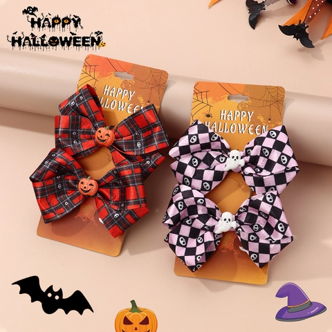 Κλιπ Μαλλιών Halloween Υφασμάτινος Φιόγκος Κολοκύθα Φάντασμα Αξεσουάρ Γιορτής Για Παιδιά Κορίτσια