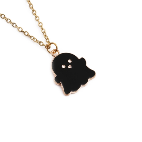 Halloween Fantasma Pendente Collana Smalto Lega Gioielli Per Donne Ragazze Cartone Animato Carino Accessorio Festa
