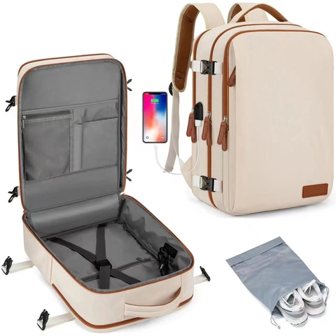 Große Kapazität Laptop Rucksack Wasserdicht Oxford Gewebe USB Ladeanschluss Business Casual Reiserucksack Für Herren Damen Studenten
