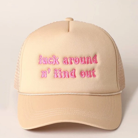 Trucker Pet Polyester Schuim Mesh Ademend Slogan Borduursel Verstelbaar Zonbescherming Outdoor Streetwear Voor Heren Dames