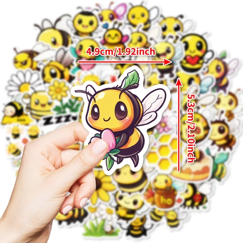 Süße Bienen Cartoon Aufkleber Wasserdicht PVC Für DIY Scrapbook Laptop Gitarre Gepäck Kawaii Tier Deko Kinder Geschenk