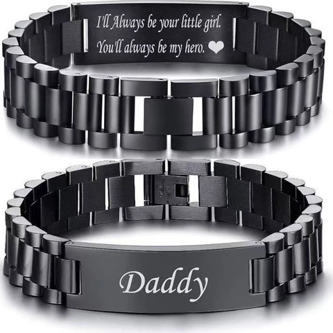 Bracciale Da Uomo In Acciaio Inossidabile Stile Cinturino Per Orologio Catena Lucida Gioielli Geometrici