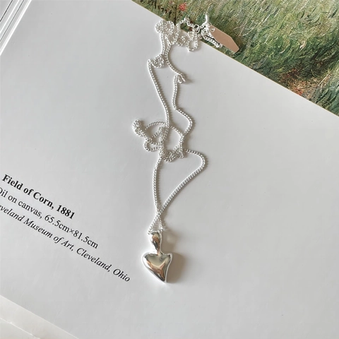 Collana Con Ciondolo A Cuore Irregolare In Argento Sterling 925 Minimalista Elegante Stile Coreano Gioielli Delicati Per Donna