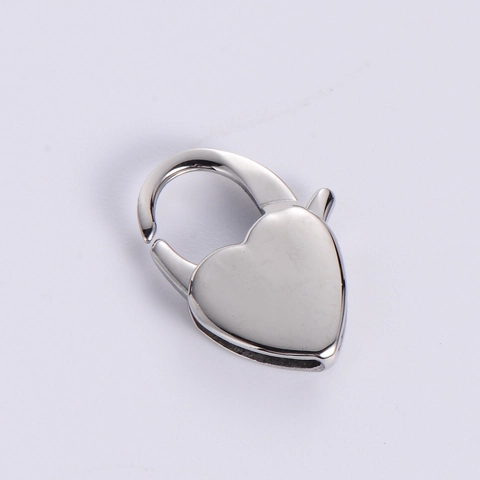 Chiusure A Moschettone A Forma Di Cuore Connettori In Acciaio Inossidabile Lucidato DIY Collane Bracciali Tono Argento