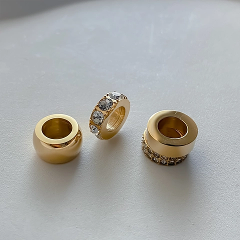 Minimalist Stainless Steel Cylinder Bead Charm For Women Jewelry Making Rhinestone Inlaid Geometric Pendant DIY Necklace Accessorie