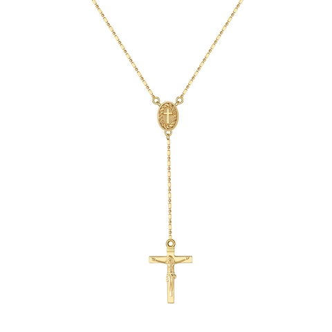 925 Sterling Zilveren Kruis Rozenkrans Halsketting Voor Dames Y-Vormige Lariat Sleutelbeen Ketting Goud Zilver Vergulde Sieraden