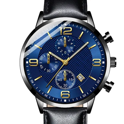Orologio Al Quarzo Da Uomo Cassa In Lega Cinturino In Similpelle Lancette Luminose Data Calendario Moda Business Lusso