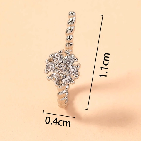Piercing Naso In Acciaio Inossidabile Anello Stella Fiore Farfalla Zircone Gioielli Corpo Punk Polsino Naso