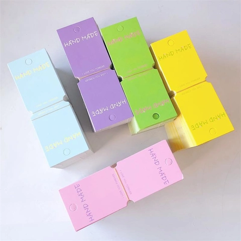 Schmuck Display Karten Papier Faltbar Haarklammer Verpackung Für Haargummis Handgefertigt Design Bunt