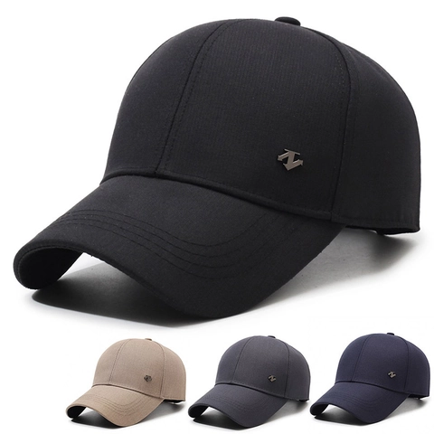 Gorra De Béisbol De Algodón Para Hombre Sombrero De Sol Al Aire Libre Informal Con Logo De Metal Y Hebilla Ajustable
