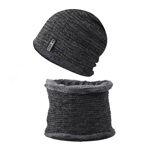 Winter Beanie Hat And Neck Warmer Chenille Knit Thick Fleece Lined Thermal Windproof Outdoor Warm Accessory For Men Women