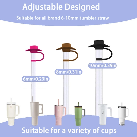 Couvercle De Paille En Silicone Chapeau De Cow-Boy Anti-Poussière Réutilisable Pour Accessoires De Tasse
