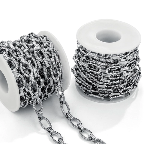 Stainless Steel Jewelry Making Chains For DIY Necklace Bracelet Punk Style Link Chain Non-Fading Materials Components Supplies