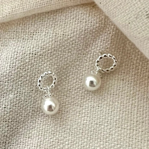 Orecchini A Goccia Con Künstliche Perle Minimalisti Con Perno In Argento Sterling 925 Cerchio Intrecciato Gioielli Eleganti Da Donna