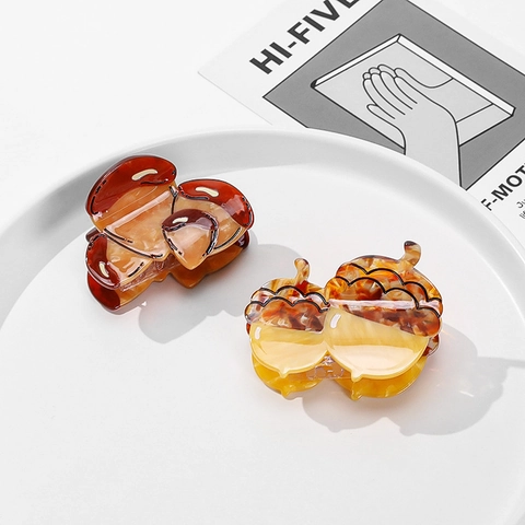 Acorn Mushroom Shape Hair Claw Clip Acetate Amber Texture Strong Hold Shark Clip Cute Vintage Hair Accessories For Women
