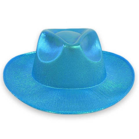 Cappello Da Cowboy Olografico Iridescente Finitura Metallica Laser Western Rave Party Carnevale Costume Per Uomini Donne