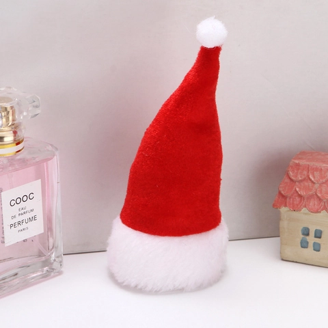 Mini Bonnets De Noël En Velours Et Tricot Porte Couverts Poches À Argenterie Décoration De Table De Dîner Cadeau De Fête Décoratif
