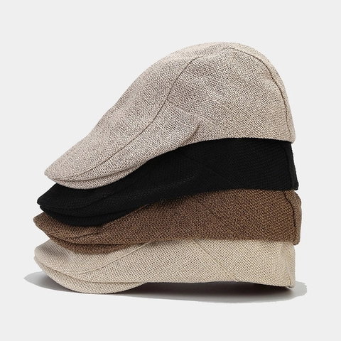 Flat Cap Vintage Breathable Polyester Woven Beret For Men Women Retro British Style Casual Outdoor Sun Protection Painter Hat