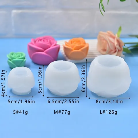Roos Bloem Siliconen Vorm 3D DIY Aromatherapie Kaars Zeep Gips Ornament Valentijn Taart Decoratie Tool
