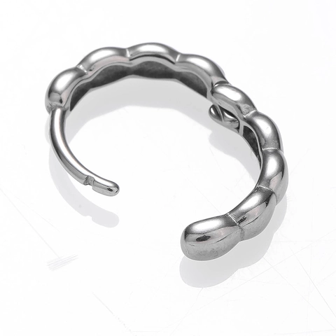 Orecchini A Cerchio Minimalisti Acciaio Inossidabile 316L Trama Ondulata Design Bolla Gioielli Per Donne Uomini