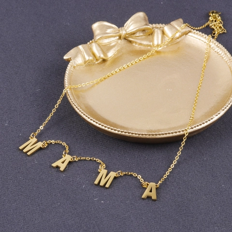 Collar Con Colgante De Letras MAMA LOVE De Acero Inoxidable Chapado En Oro De 18K Joyería De Cadena De Clavícula Minimalista Para Mujer Regalo Mamá