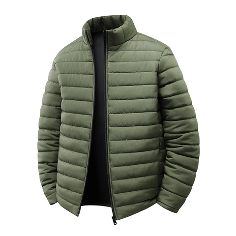 Veste Rembourrée Matelassée Légère Col Montant Coupe Vent Manteau Chaud Pour Hommes Femmes Plein Air Décontracté