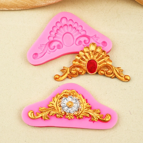 Molde De Silicona Con Borde De Relieve Barroco Para Decoración De Pasteles Fondant Retro Europeo Floral Arcilla DIY